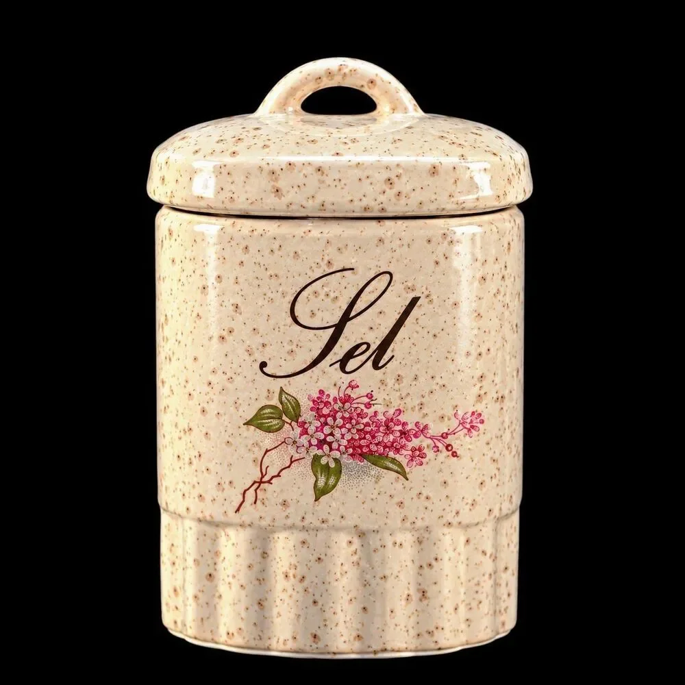 Vintage French Country 4 piece Canister by Blue Mountain Pottery, Country Charm